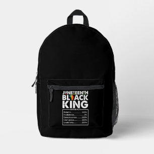 Juneteenth Black King Nährwertangaben Melanin Bedruckter Rucksack