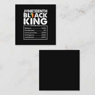 Juneteenth Black King Nährwertangaben Melanin Quadratische Visitenkarte