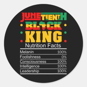 Juneteenth Black King Nährwertangaben Pride Afri Runder Aufkleber
