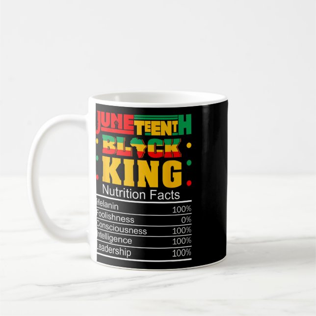 Juneteenth Black King Nährwertangaben Stolz Afri Kaffeetasse (Links)