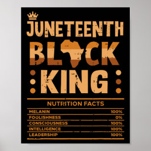 Juneteenth Black King Nutrition Facts Melanin Matc Poster