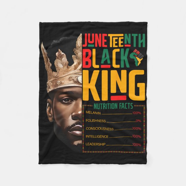 Juneteenth Black King Pride Afrikanische Ernährung Fleecedecke (Vorderseite)