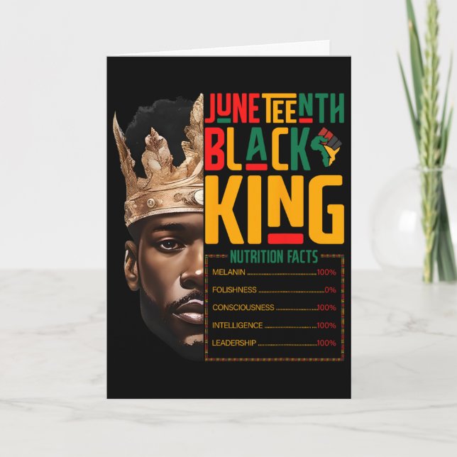Juneteenth Black King Pride Afrikanische Ernährung Karte (Vorderseite)
