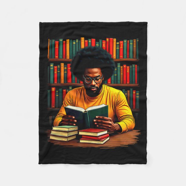 Juneteenth Black Man Reading Books  Fleecedecke (Vorderseite)