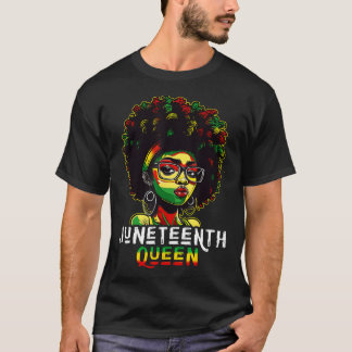 Juneteenth Black Melanin Königin Natürliches Afro- T-Shirt