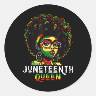 Juneteenth Black Melanin Queen Natural Afro Hair W Runder Aufkleber