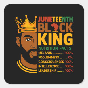 Juneteenth Black Nutrition Fakten Stolz Afrikanisc Quadratischer Aufkleber