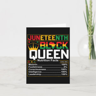Juneteenth Black Queen ernährungswissenschaftliche Karte