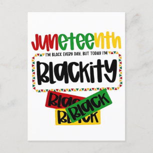 Juneteenth Blackity Black Black Funny Einladungspostkarte