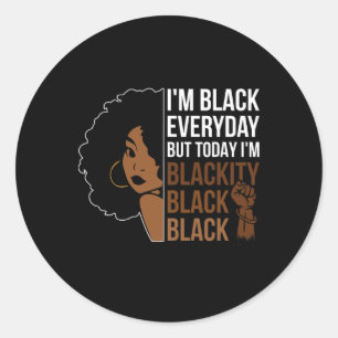 Juneteenth Blackity Black Woman African American H Runder Aufkleber