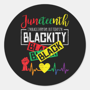 Juneteenth Blackity Heartbeat Freiheit Afrikanisch Runder Aufkleber