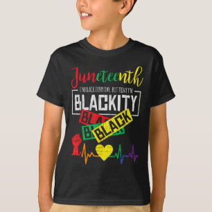 Juneteenth Blackity Heartbeat Freiheit Afrikanisch T-Shirt