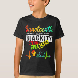Juneteenth Blackity Herzschlag Schwarze Geschichte T-Shirt