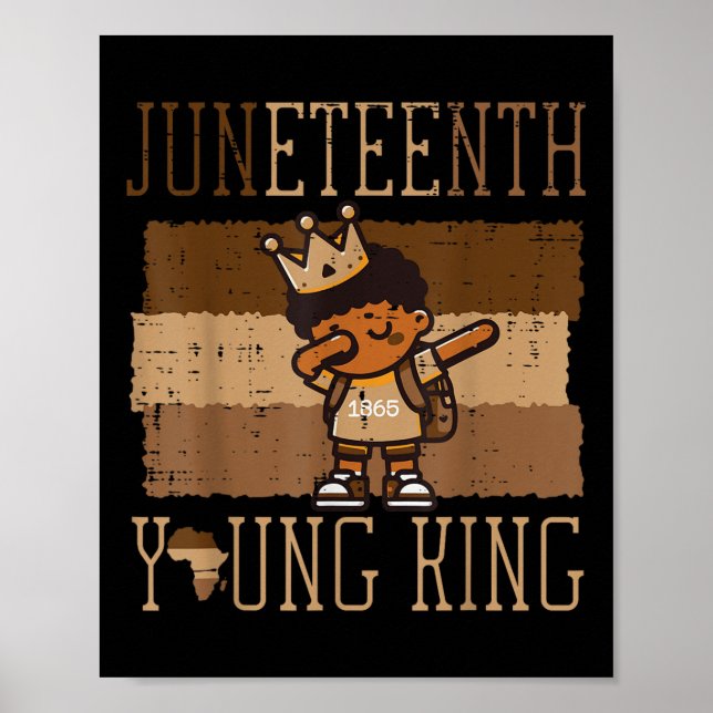 Juneteenth Boy Dab Young King Niedlich African Boy Poster (Vorne)