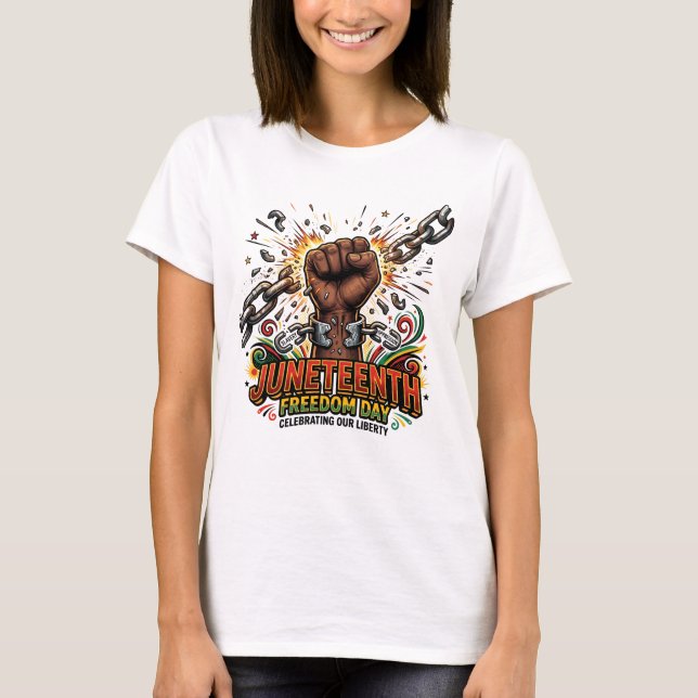 Juneteenth Breaking Every Chain Seit 1865 – Vinta T-Shirt (Vorderseite)