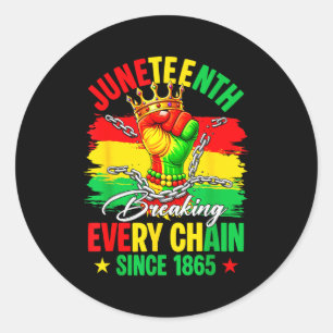 Juneteenth bricht jede Kette seit 1865 afrikanisch Runder Aufkleber