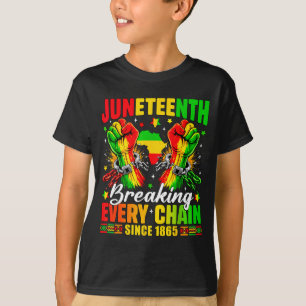 Juneteenth bricht jede Kette seit 1865 schwarz T-Shirt