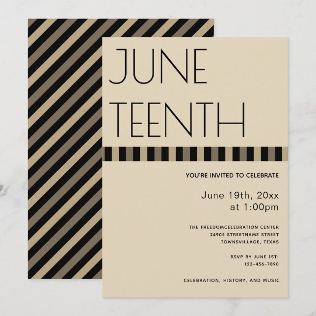 Juneteenth Brown Tan Black Freedtical Einladung (Vorne/Hinten)