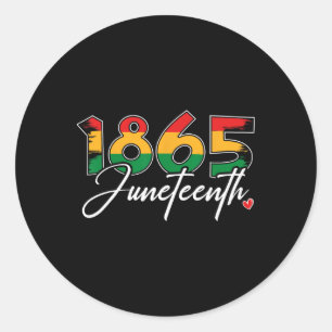 Juneteenth Celebrate Black Freedom 1865 18. Runder Aufkleber