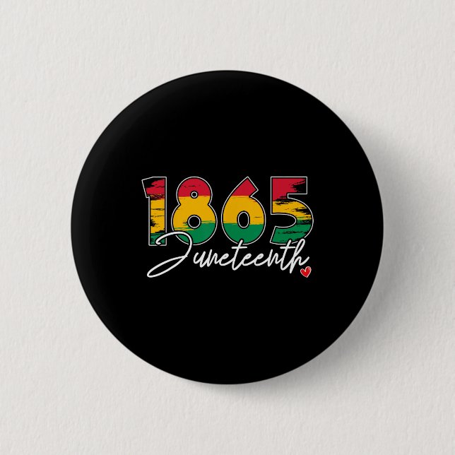 Juneteenth Celebrate Black Freedom 1865 Heart Hist Button (Vorderseite)