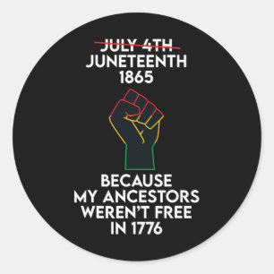 Juneteenth Celebrates Black African American Freed Runder Aufkleber