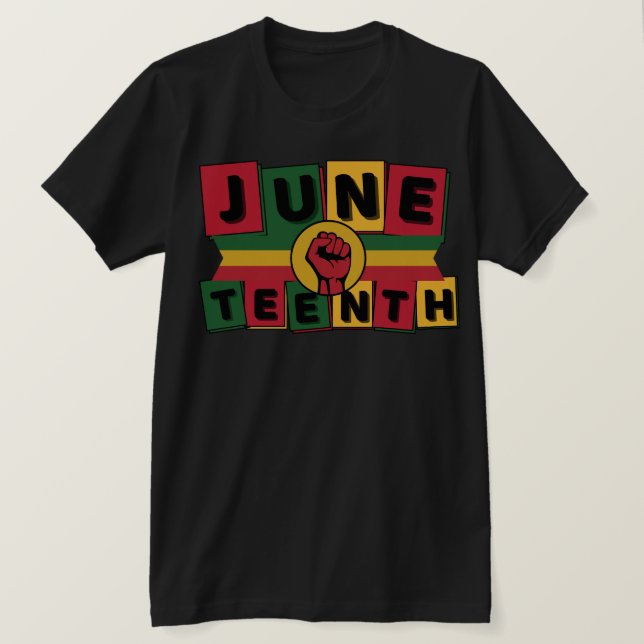 JUNETEENTH Celebration Black History Black Power T-Shirt (Design vorne)