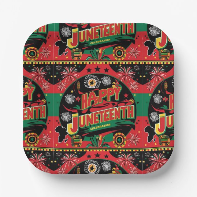 Juneteenth Celebration Plate Pappteller (Vorderseite)
