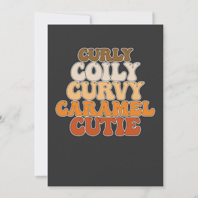 Juneteenth Curly Coily Curvy Caramel Süsse Einladung (Vorderseite)