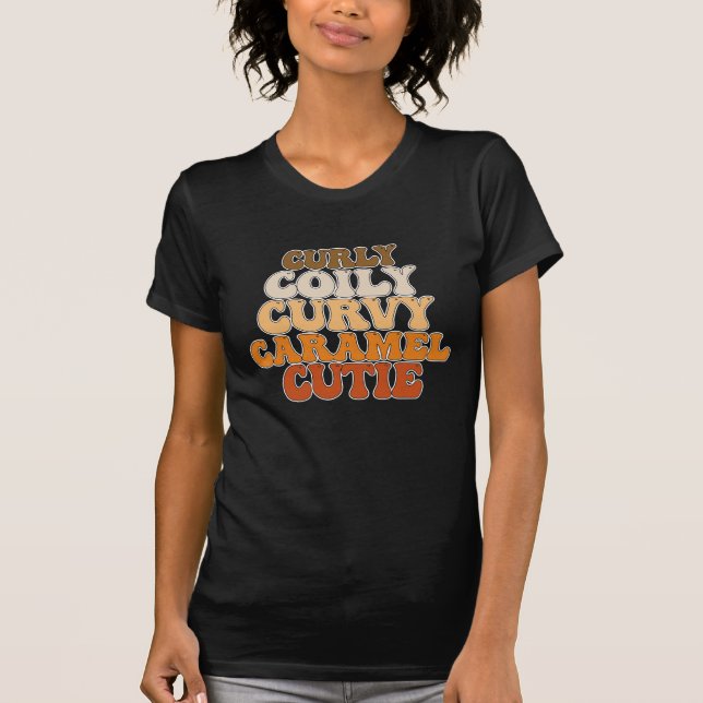 Juneteenth Curly Coily Curvy Caramel Süsse T-Shirt (Vorderseite)