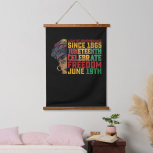 Juneteenth Ein Tag des Gedenkens Schwarze Freiheit Wandteppich Mit Holzrahmen