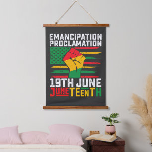 Juneteenth Emancipationsproklamation Schwarze Frei Wandteppich Mit Holzrahmen