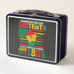 Juneteenth-Emancipationstag Schwarze amerikanische Metall Brotdose