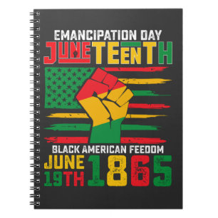 Juneteenth-Emancipationstag Schwarze amerikanische Notizblock