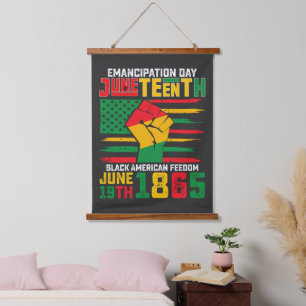 Juneteenth-Emancipationstag Schwarze amerikanische Wandteppich Mit Holzrahmen
