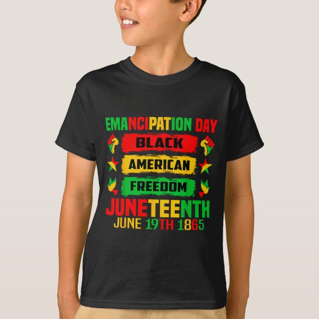 Juneteenth-Emanzipationstag Schwarz Juneteenth 19. T-Shirt (Vorderseite)