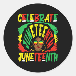 Juneteenth Feiern 1865 Schwarze Geschichte Afro Ha Runder Aufkleber