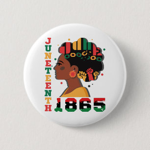 Juneteenth feiert 1865 schwarze afrikanische Fraue Button