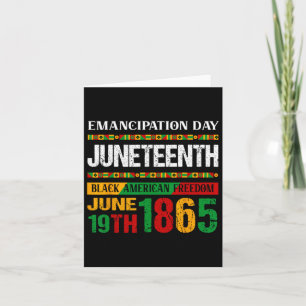 Juneteenth feiert Black Freedom 1865 Black Hi Karte