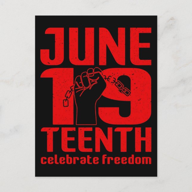 Juneteenth feiert Freiheit Juneteenth 2026 Feiertagspostkarte (Vorderseite)