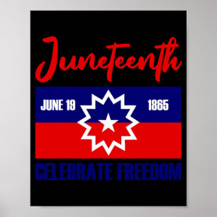 Juneteenth feiert Freiheit rot weiß blau Poster
