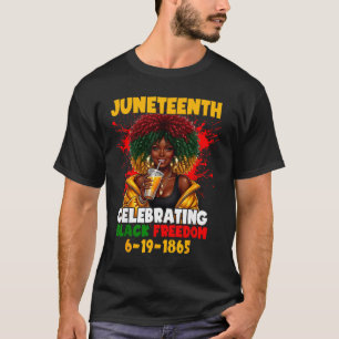 Juneteenth feiert schwarze Freiheit 1865 Afro T-Shirt