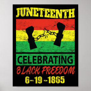 Juneteenth feiert schwarze Freiheit 1865 Flagge 1 Poster