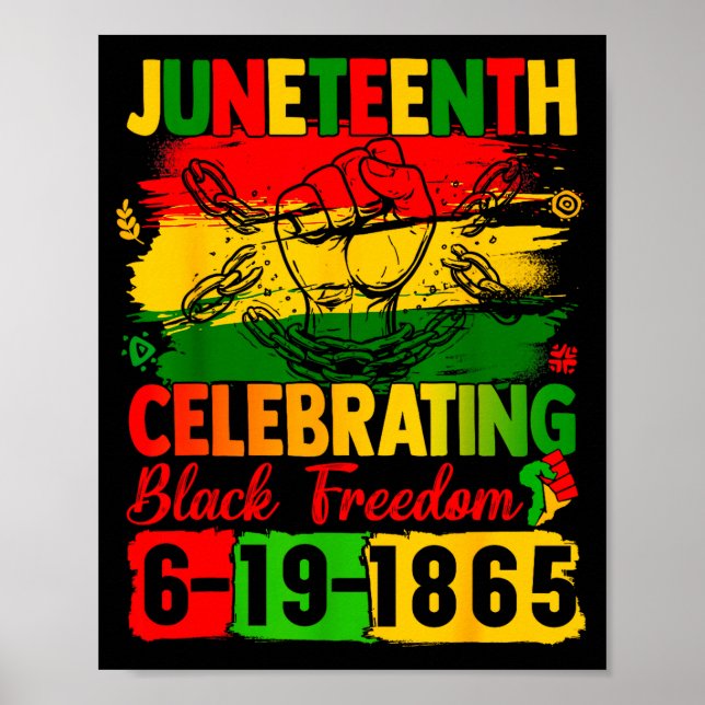 Juneteenth feiert schwarze Freiheit 1865 Männer Poster (Vorne)