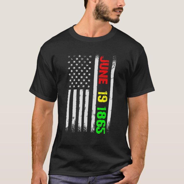 Juneteenth Flag June 19 1865 Black History Junetee T-Shirt (Vorderseite)