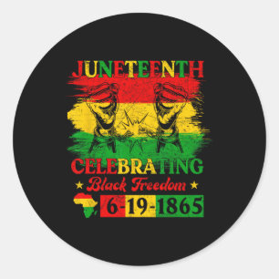 Juneteenth-Flagge, die schwarze Freiheit feiert Ju Runder Aufkleber