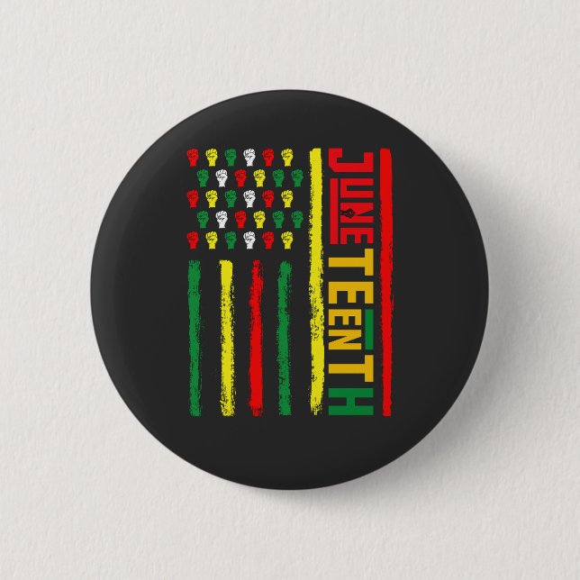 Juneteenth-Flagge feiert schwarze Freiheit 1865 Button (Vorderseite)