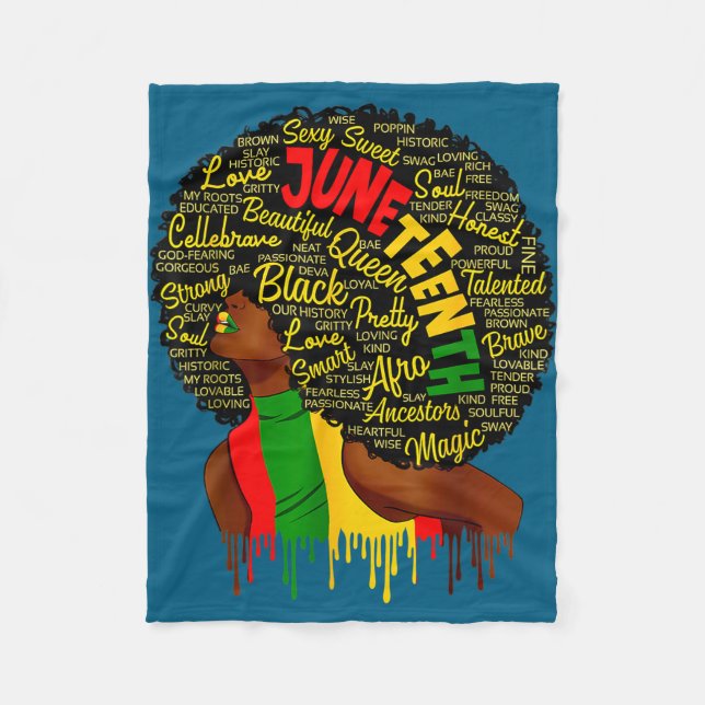 Juneteenth-Flagge schwarze Geschichte Stolz afrika Fleecedecke (Vorderseite)
