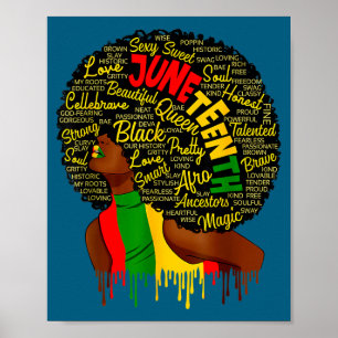 Juneteenth-Flagge schwarze Geschichte Stolz afrika Poster