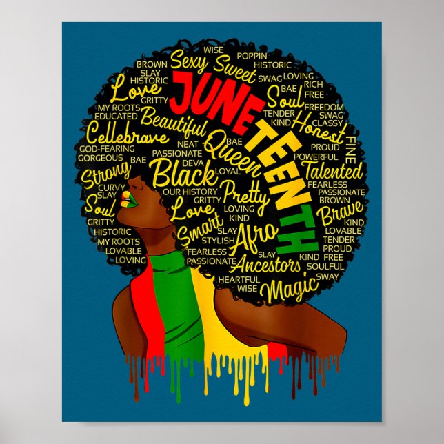 Juneteenth-Flagge schwarze Geschichte Stolz afrika Poster (Vorne)