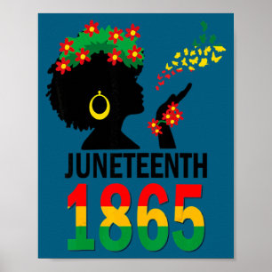 Juneteenth Frauen Mädchen Kinder Flagge 1865 Afro Poster